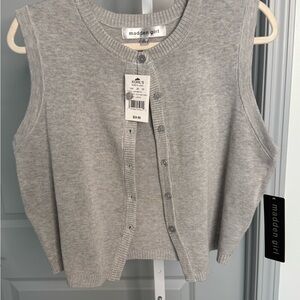 Madden Girl Light Gray Knit Top